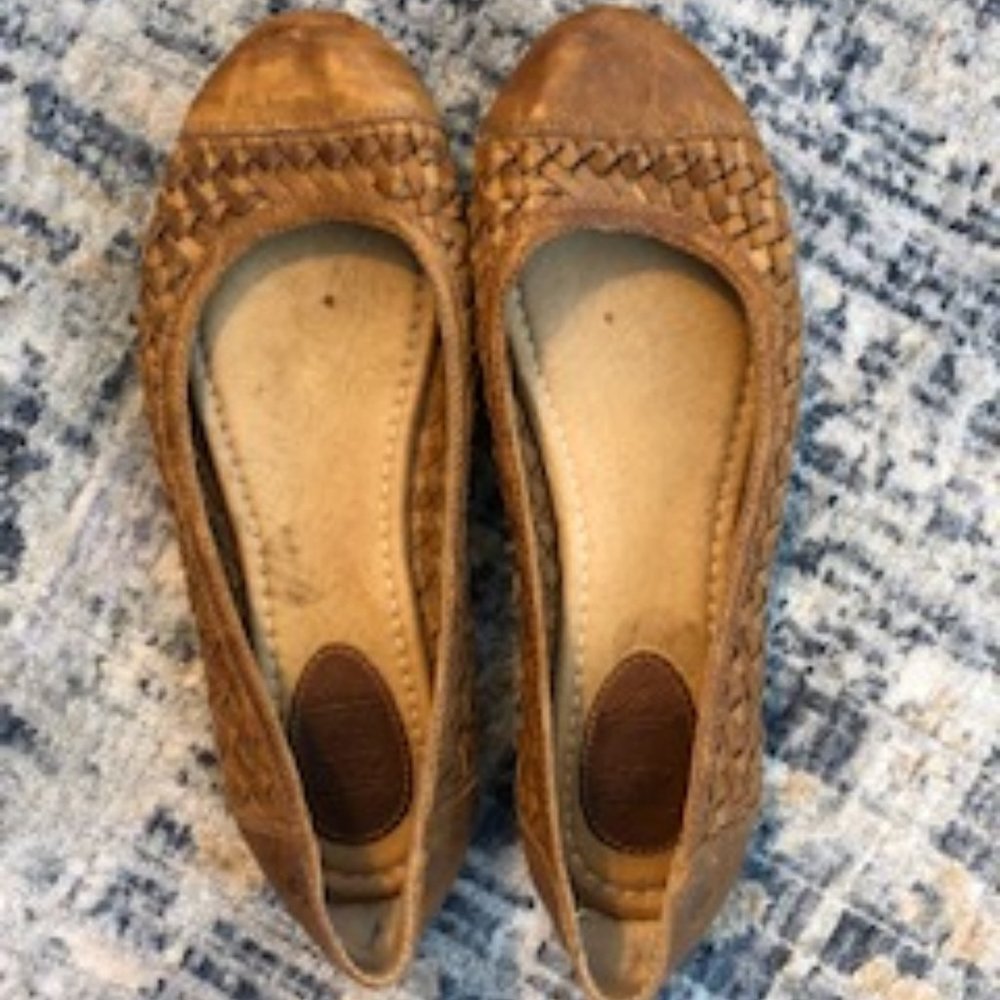 Frye Basket Weave Leather Flats Women's 8.5